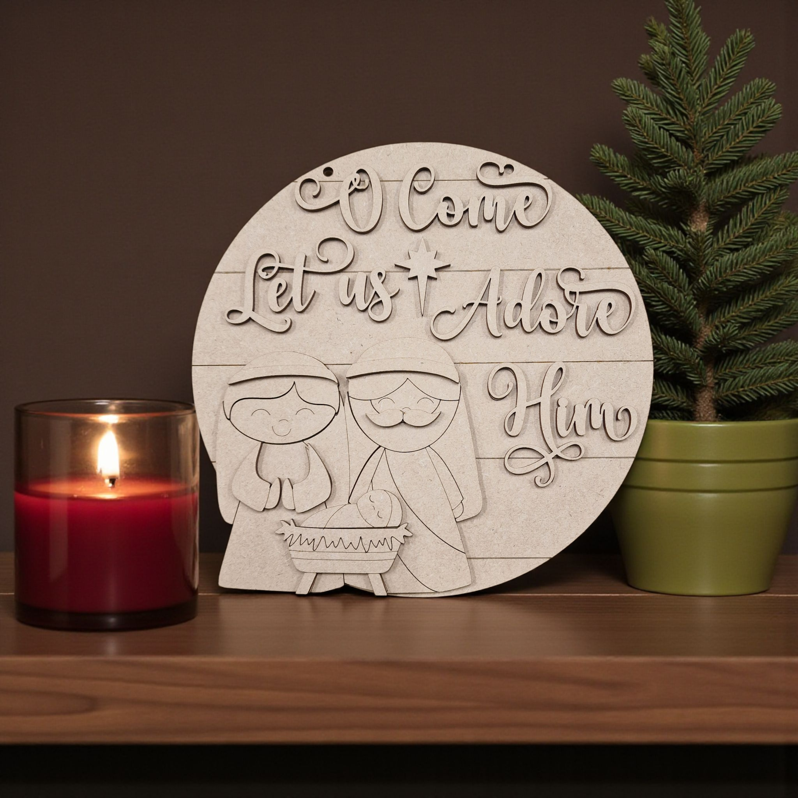 Nativity on 23cm round