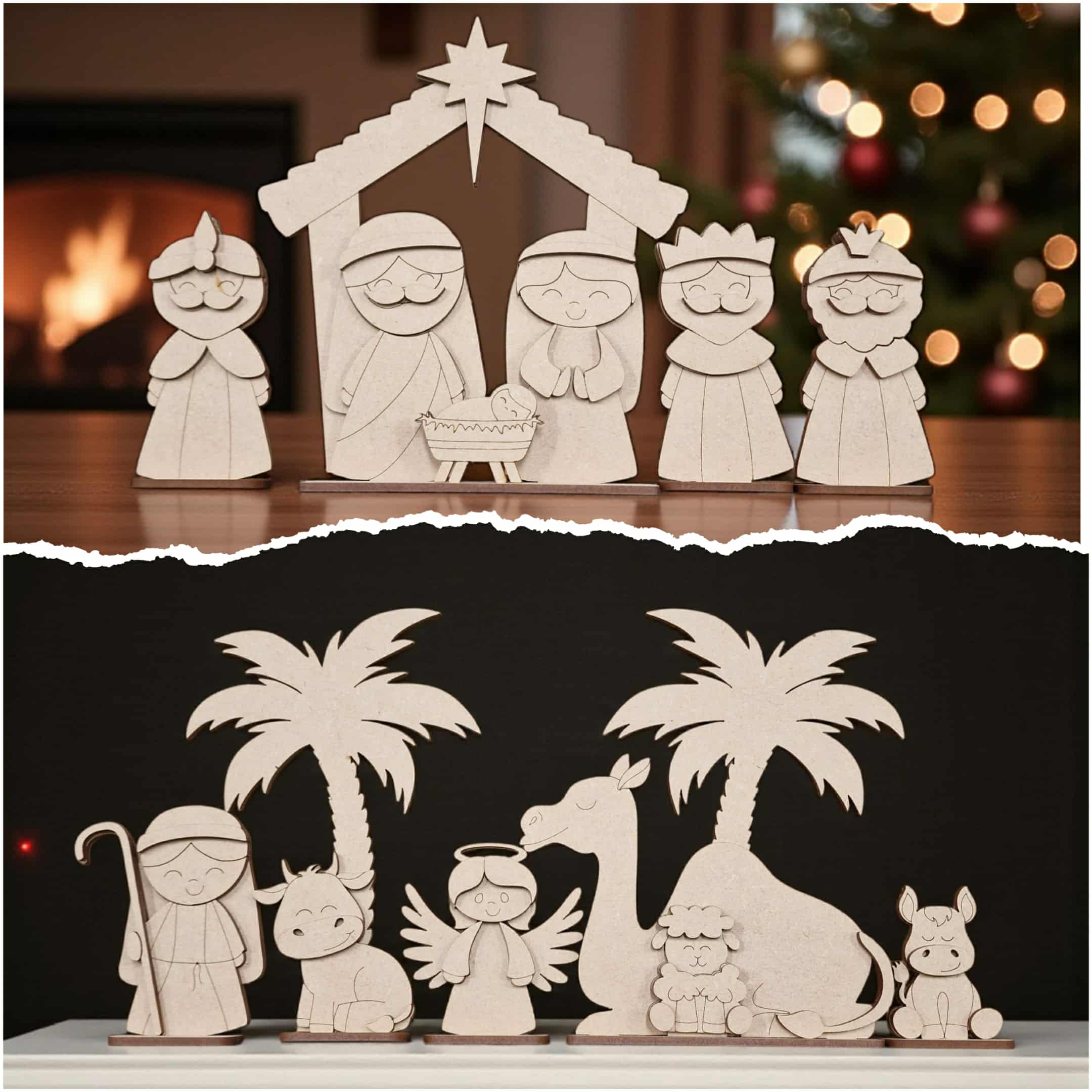 Nativity set on bases