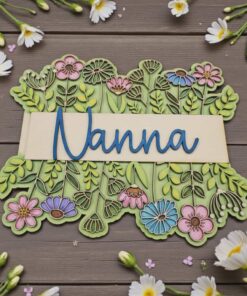 Flower with banner hanging plaque