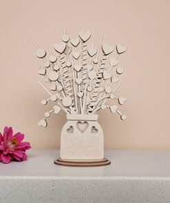 Hearts and circles in a vase