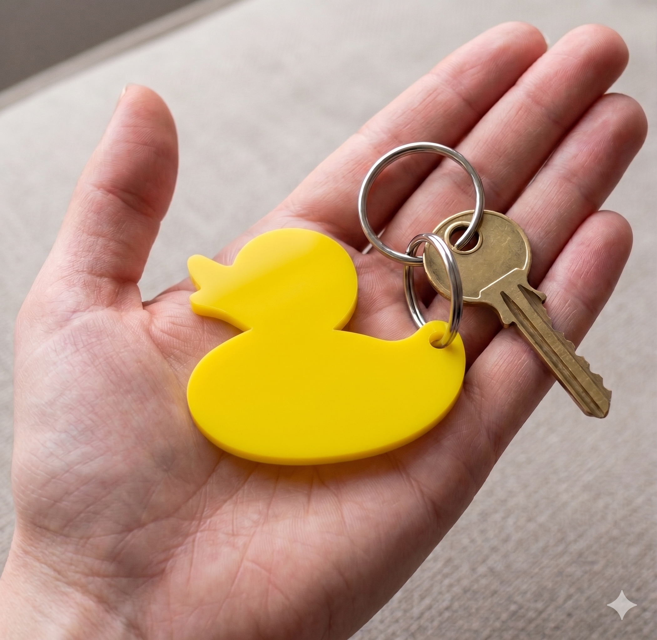 Rubber duck keyring blank