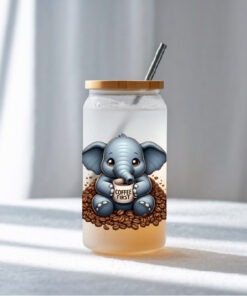 UV DTF – DEC 025- 10cm decal for Libbey - Elephant