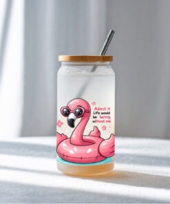 UV DTF – DEC 027- 10cm decal for Libbey - Flamingo