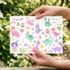 UV DTF – SHE 003 sheet of pastel dino