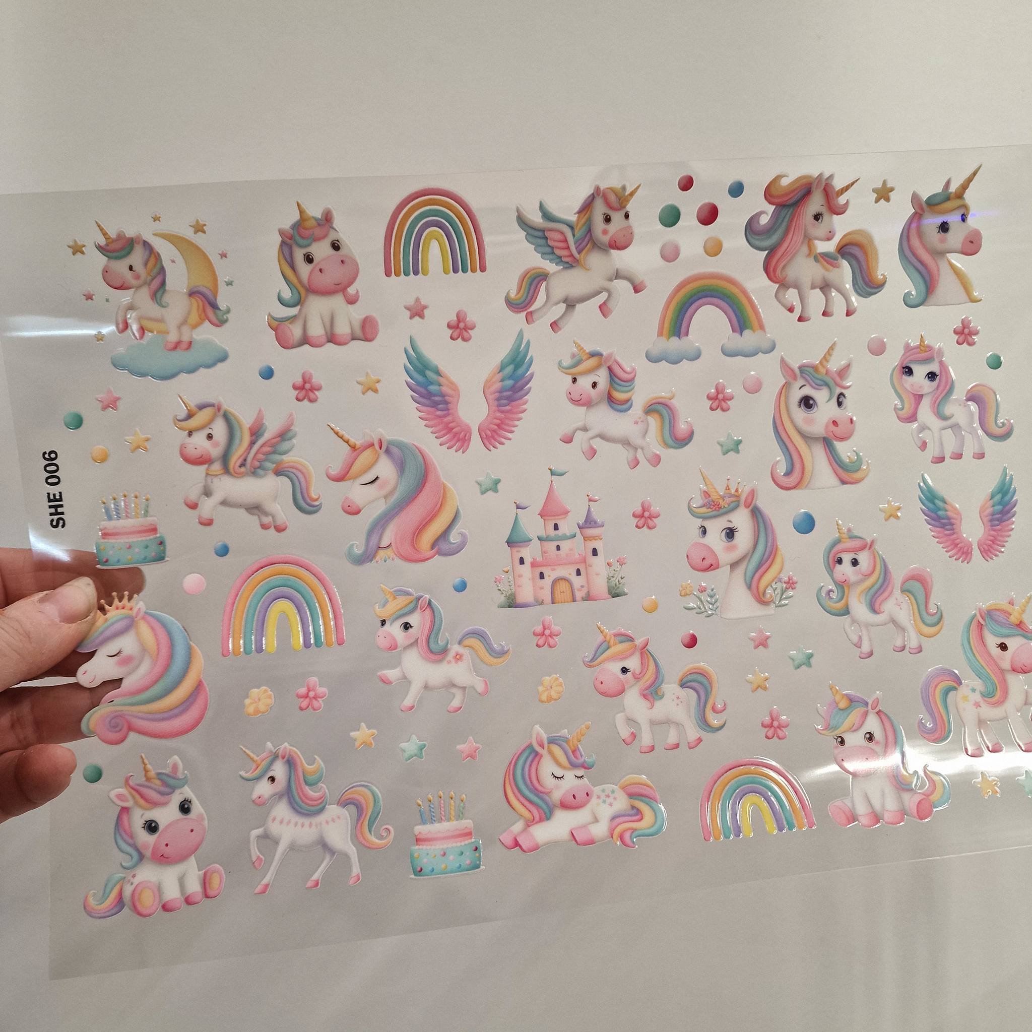UV DTF – SHE 006 sheet of unicorn