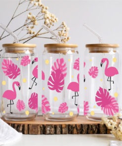 UV DTF – WRP 071 - Libbey wrap Flamingo
