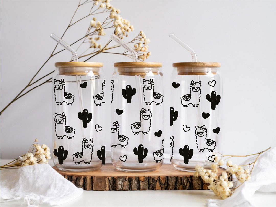 UV DTF – WRP 073 - Libbey wrap Llama