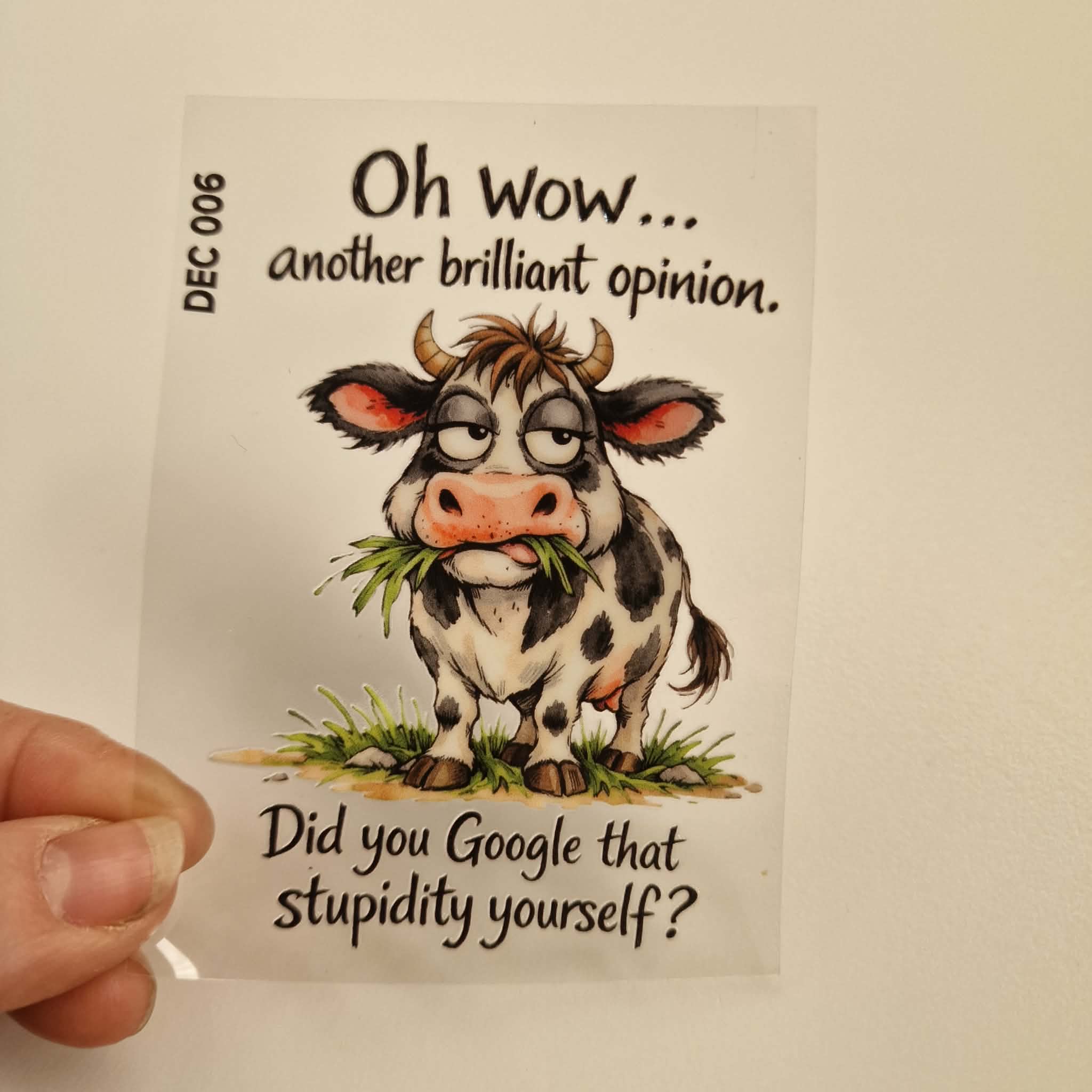 UV DTF – DEC 006 - 10cm decal for Libbey - Cow