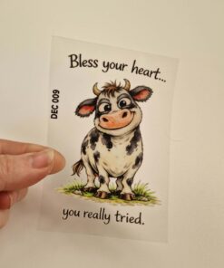 UV DTF – DEC 009 - 10cm decal for Libbey - Cow