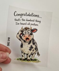 UV DTF – DEC 010 - 10cm decal for Libbey - Cow