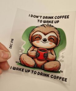 UV DTF – DEC 016- 10cm decal for Libbey - Sloth
