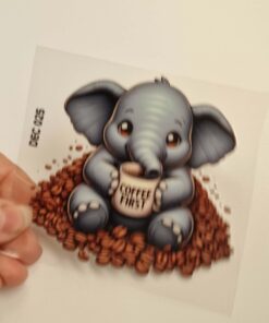 UV DTF – DEC 025- 10cm decal for Libbey - Elephant