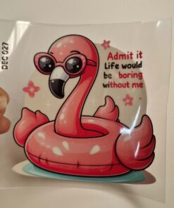 UV DTF – DEC 027- 10cm decal for Libbey - Flamingo
