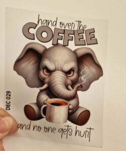 UV DTF – DEC 029 10cm decal for Libbey - Elephant