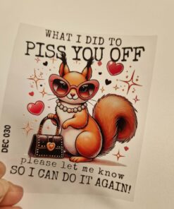 UV DTF – DEC 030 10cm decal for Libbey - Squirrel