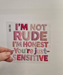 Alternative view of UV DTF – DEC 150 10cm decal for Libbey - I'm not rude