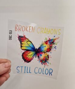 Alternative view of UV DTF – DEC 153 10cm decal for Libbey - Broken crayons