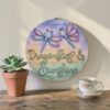 Dragonfly & Daisy 23cm round plaque