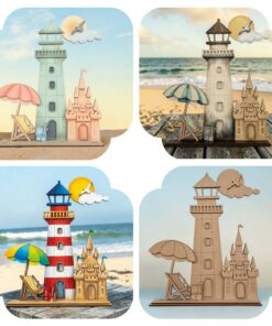 Lighthouse Chair and Sandcastle