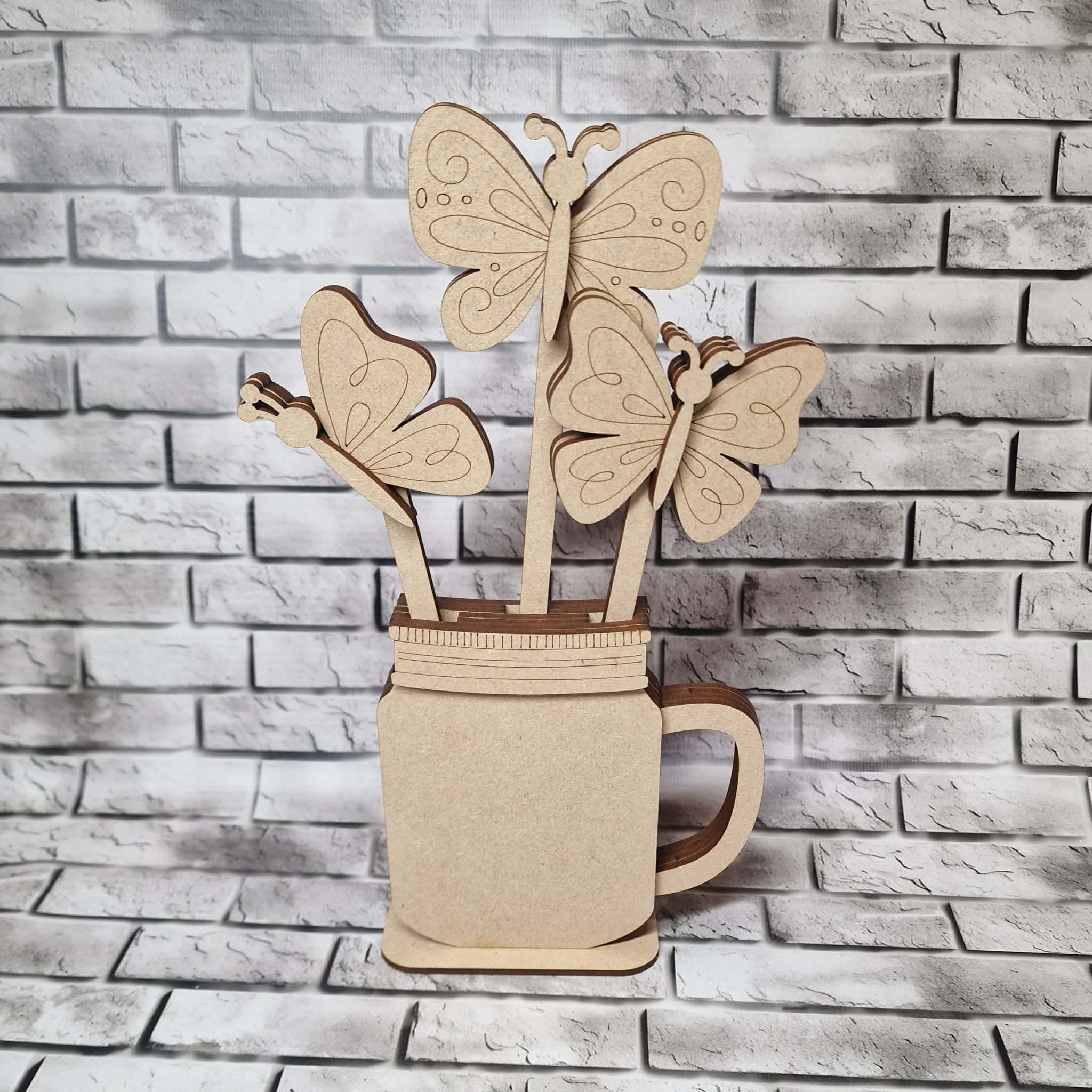 Sticks with optional mason jar - Butterfly
