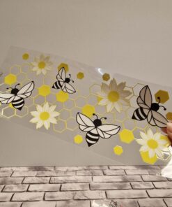 Alternative view of UV DTF – WRP 053 - Libbey wrap Bees