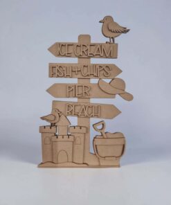 Fish and Chips Signpost on a base