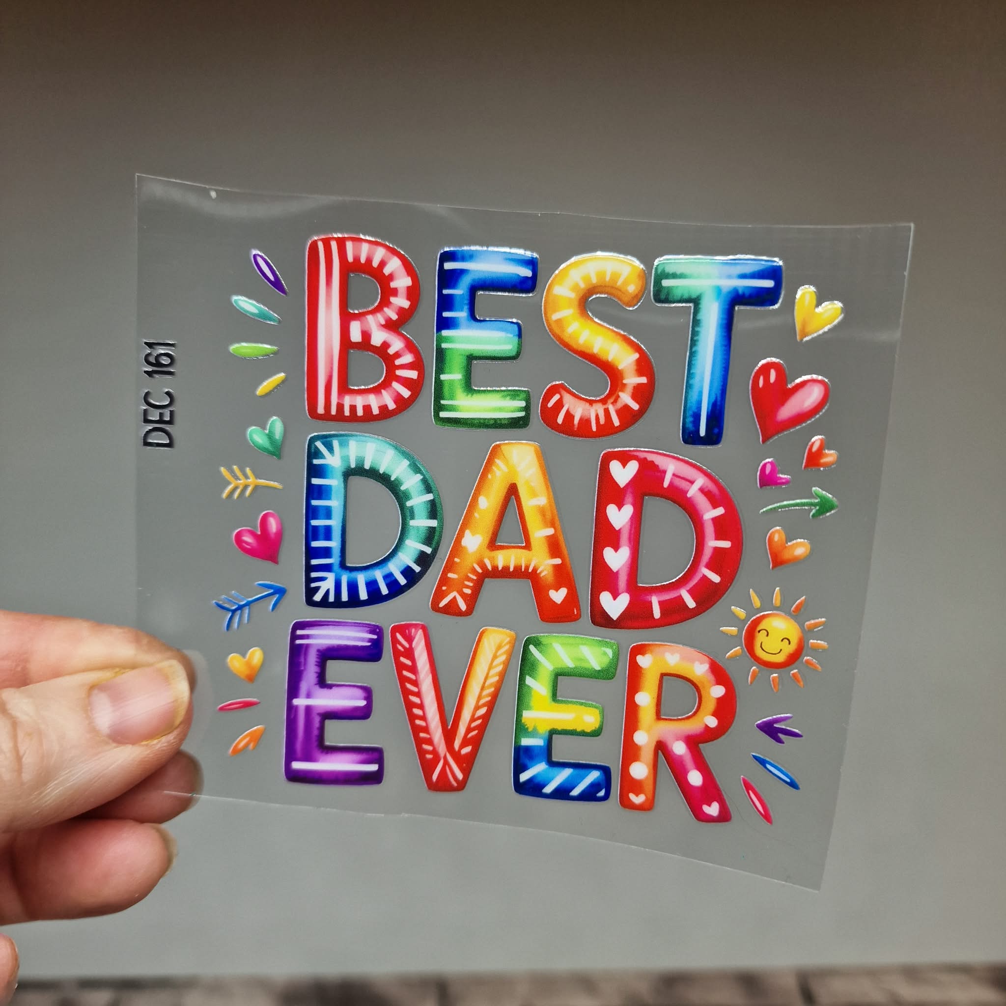 UV DTF – DEC 161 10cm decal for Libbey - Best Dad Ever - Image 2