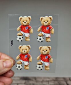 Alternative view of UV DTF – FA 007 4cm decal England standing Teddy
