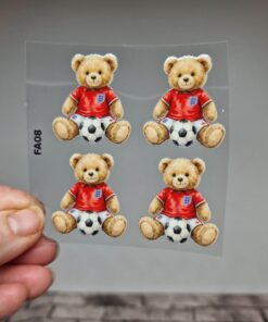 Alternative view of UV DTF – FA 008 4cm decal England sitting Ted