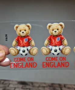 Alternative view of UV DTF – FA 006 7cm decal England sitting Teddy