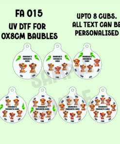 UV DTF - FA 015 - Fathers day Cubs for 8cm wide baubles