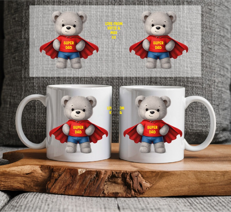 Sublimation sheet - Mug wrap 11oz - 048 Super Ted