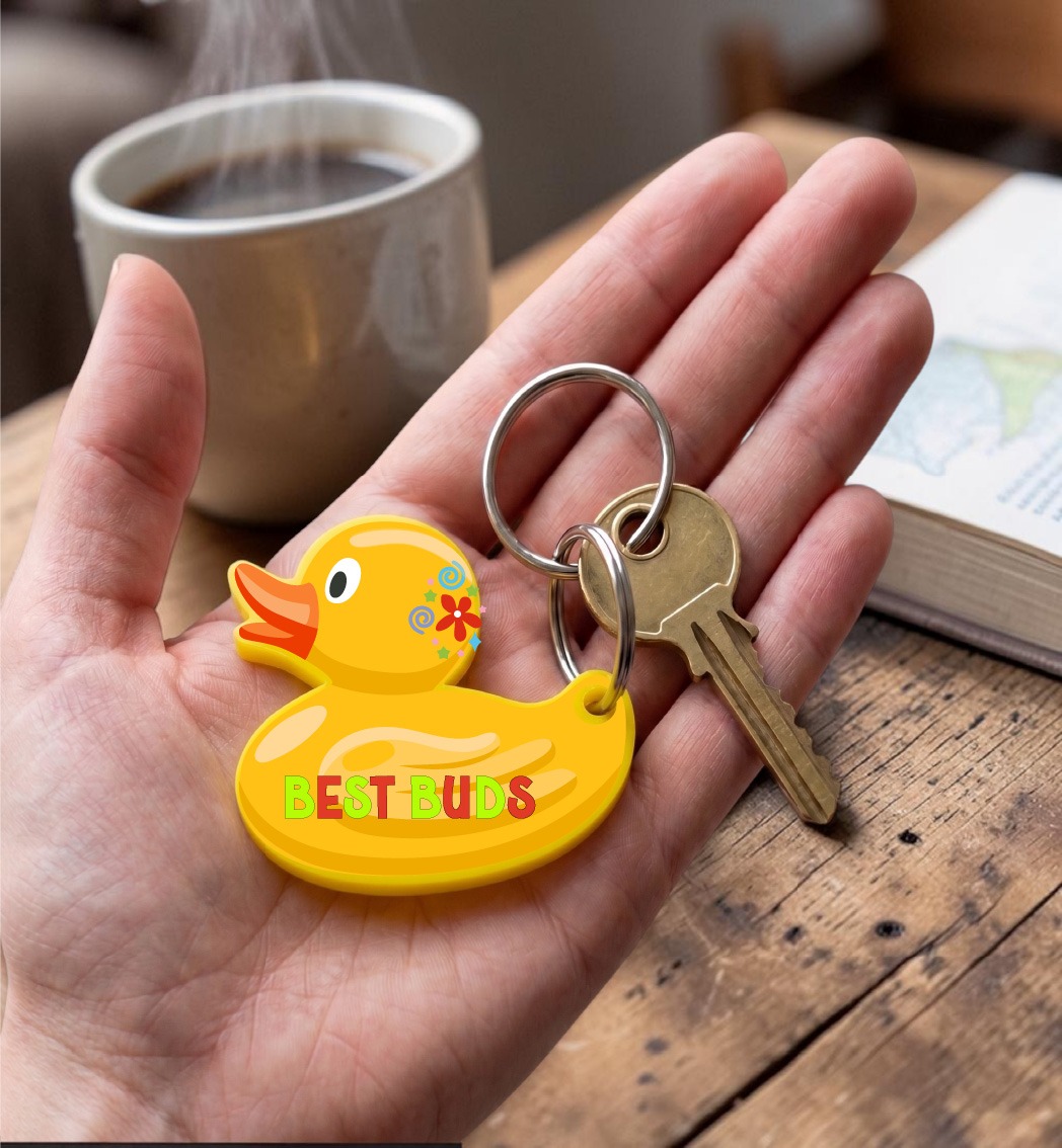 UV DTF - MS 034-045 - Happy DUCK Keyring / magnet - 4 pack - Image 4