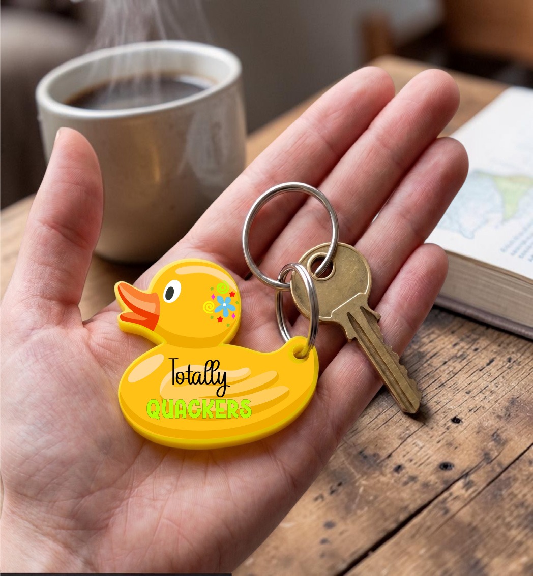 UV DTF - MS 034-045 - Happy DUCK Keyring / magnet - 4 pack - Image 5