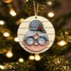 Mrs Claus on round bauble