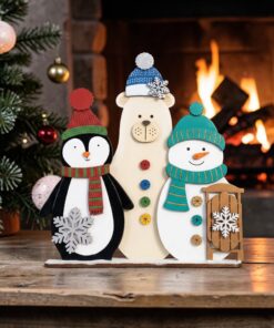 Penguin Bear SNowman on base