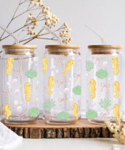 UV DTF – WRP 124- Libbey wrap seahorse bow