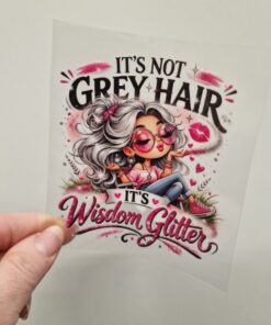 UV DTF – DEC 182 10cm decal for Libbey - Grey glitter