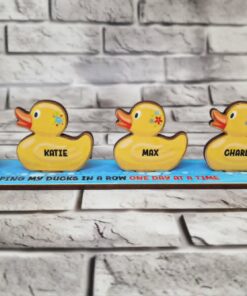Alternative view of UV DTF - MS 031 - Family Ducks in a row with MDF base