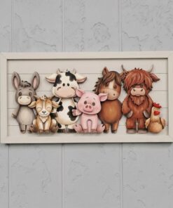 Farm animals in long frame