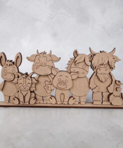 Alternative view of Farm animal group on a base