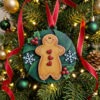 Gingerbread on candy swirl bauble