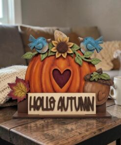 Hello autumn with block on base