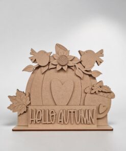 Hello autumn with block on base