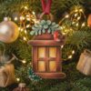 Lantern buable with holly and berries