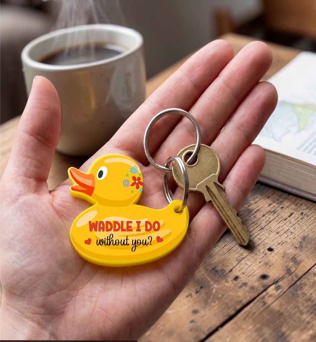 UV DTF - MS 034-045 - Happy DUCK Keyring / magnet - 4 pack - Image 9