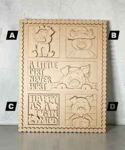 Alternative view of Large Frame interchangeable - Pig in mud