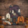 Pumpkin Ghost house large plaque