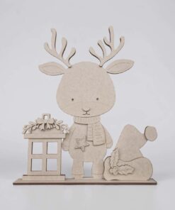 Reindeer Lantern and hat on base