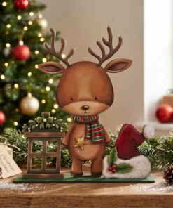Reindeer Lantern and hat on base